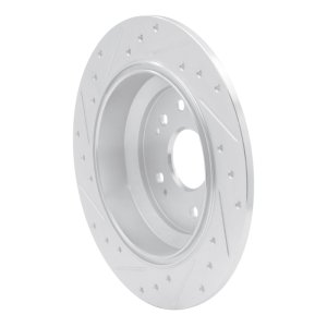 Honda CrossTOUR Brake Rotor (1) - Rear Right - R1 Concepts - Drilled & Slotted - Silver - `10-`15